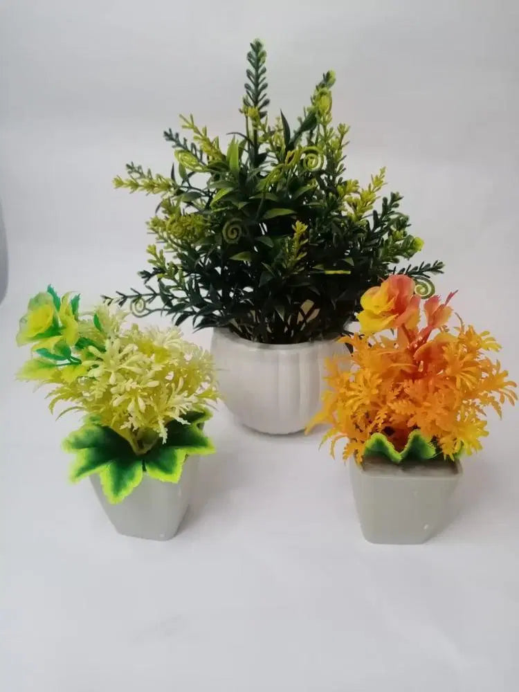 Artificial Ceramic Plant With Mini Plants Pack Of 3