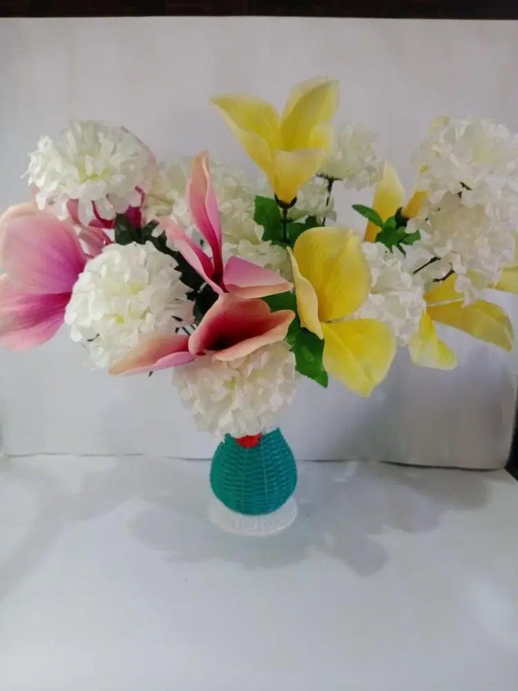 Artificial Flower Bunch With Pot