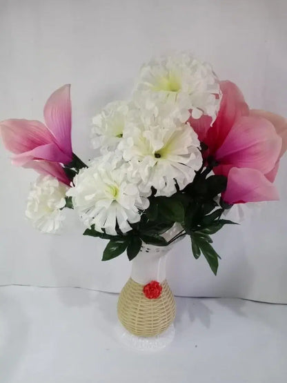 Artificial Flower Bunch With Pot