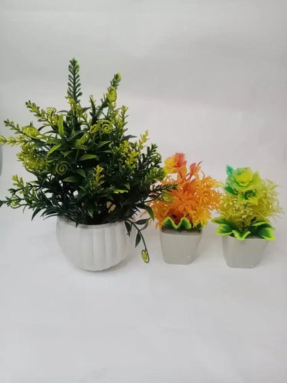 Artificial Ceramic Plant With Mini Plants Pack Of 3