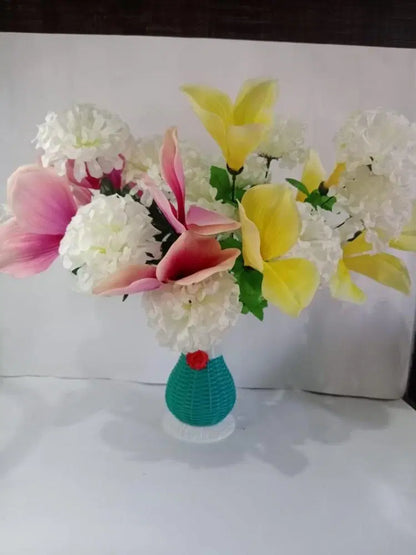 Artificial Flower Bunch With Pot