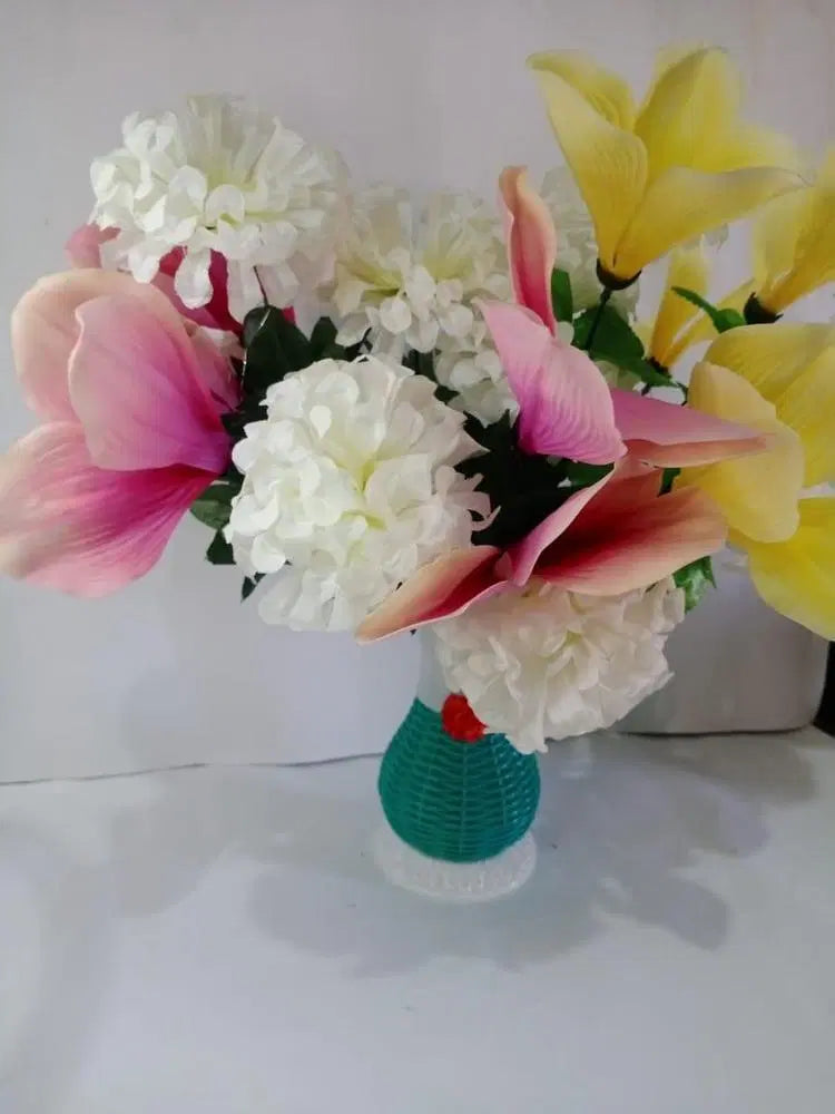 Artificial Flower Bunch With Pot